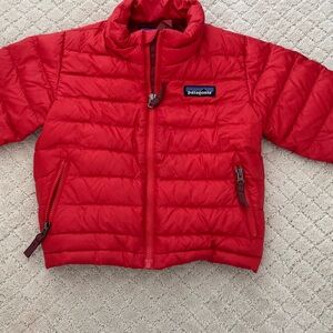 Patagonia Baby Bright Red Puffer Down Sweater Coat